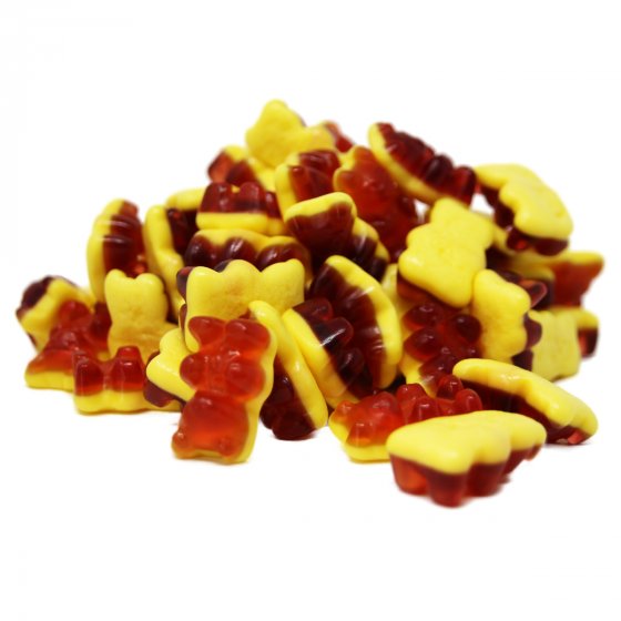 Rote Grütze Bären mit Schaumboden Fruchtgummi als Dessert 300g 