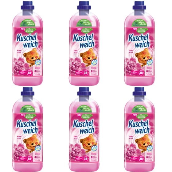 Kuschelweich Weichspüler Pink Kiss ergibt 38 Waschladungen 1L 6er Pack 