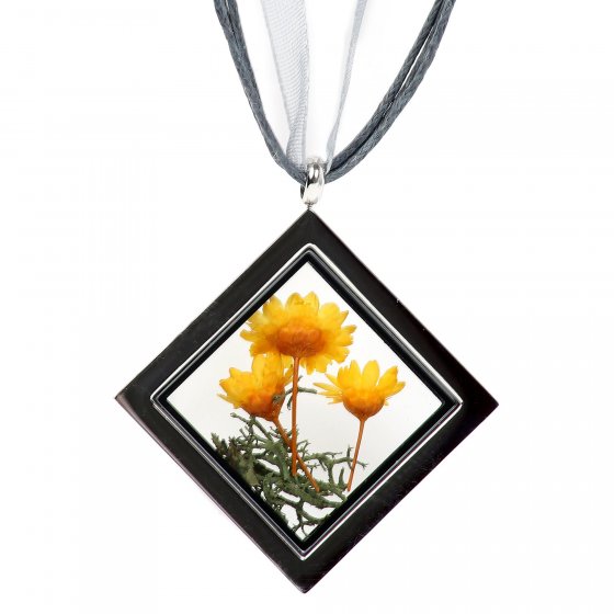 Medaillon Blume Edelstahl 