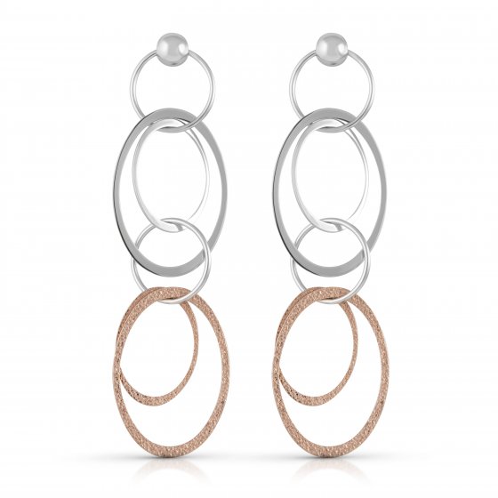 Ohrhänger 925/- Sterling Silber zweifarbig 