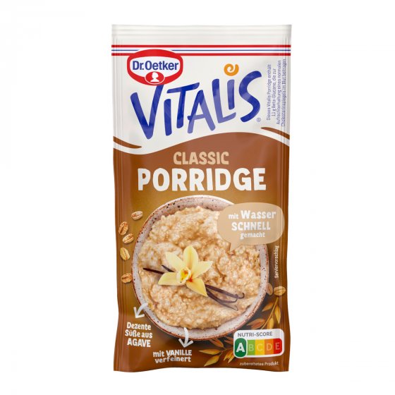 Dr. Oetker Vitalis Porridge Classic für eine warme Hafermahlzeit 58g