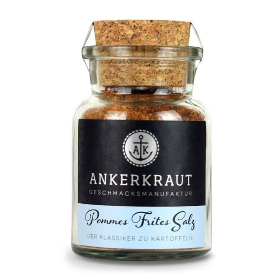 Ankerkraut Pommes Frites Salz Würzsalz für Kartoffeln Korkenglas 130g 