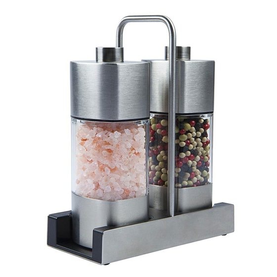 Wiberg Menage mit Salz 140g und Pfeffermühle 65g mit Keramik Mahlwerk 