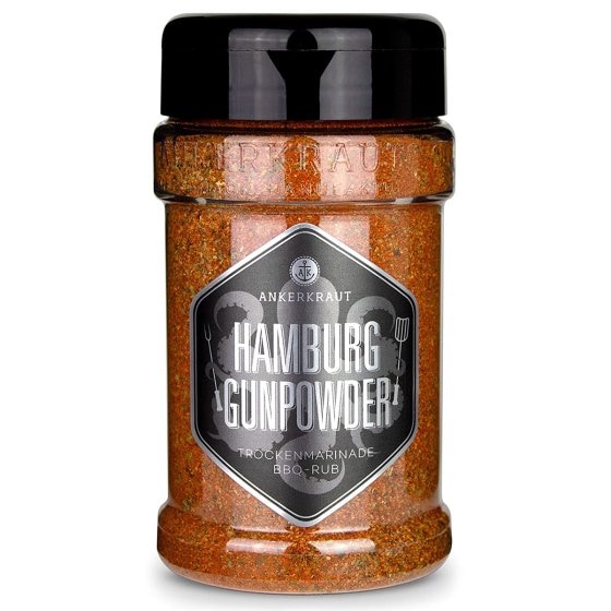 Ankerkraut Hamburg Gunpowder BBQ Rub Trockenmarinade für Fleisch 200g 
