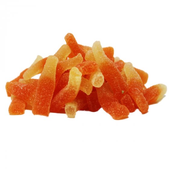 Fruchtgummi Orange Zitrone Flaschen süss sauer gezuckert 300g