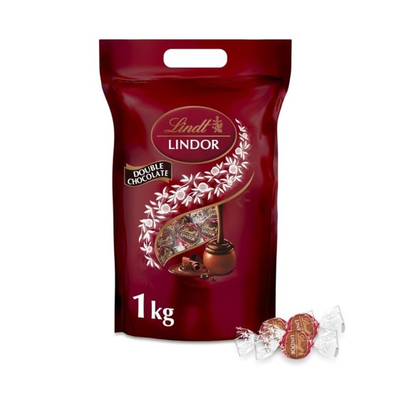 Lindt Lindor Double Chocolate Vollmilch-Schokolade Packung 1000g 