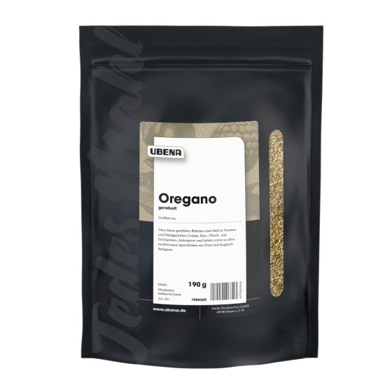Ubena Oregano gerebelt kräftiges leicht bitteres Aroma Zipbeutel 190g 