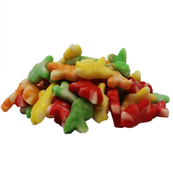 Fruchtgummi Fische bunt in den Farben grün orange gelb und rot 300g
