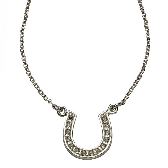 Collier 925/- Sterling Silber rhodiniert Zirkonia 