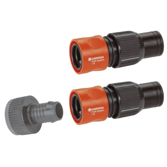 Gardena Anschlusatz:1 Hahnstück mit Adapter, 2 Profi-System Schlauchstücke 