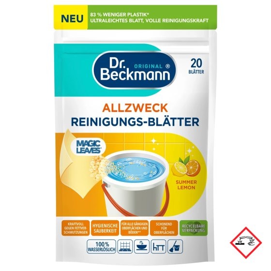 Dr.Beckmann Allzweck Reinigungs-Blätter Magic Leaves Summer Lemon 44g 