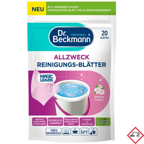 Dr.Beckmann Allzweck Reinigungs-Blätter Magic Leaves Spring Fresh 44g 