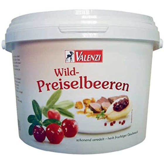 Valenzi Wildpreiselbeeren arttypisch fruchtig herber Geschmack 2000g 