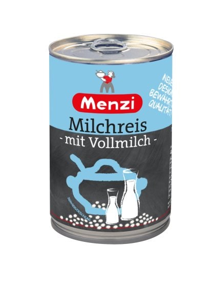Menzi Milchreis mit Vollmilch Kalt und Warm Rundkornreis 800g 
