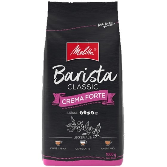 Melitta Barista Crema Forte vollmundiger Kaffee ganze Bohnen 1000g 