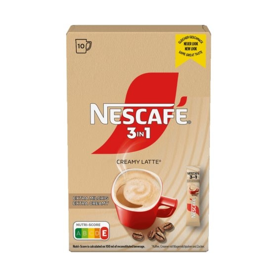 Nescafe 3in1 Stix Creamy Latte 10er Getränkepulver Sticks 150g 
