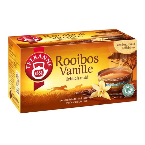 Teekanne Rooibos Vanille Tee aromatisiert mit Vanillearoma 35g 