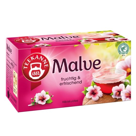 Teekanne spritziger Malve Hibiskustee wertvoller Genuss der Natur 40g 