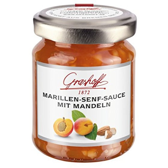 Grashoff Marillen Senf Sauce mit Mandeln fruchtig pikante Sauce 125ml 