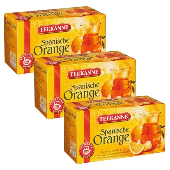 Teekanne Spanische Orange Ländertee fruchtig südländisch 50g 3er Pack 