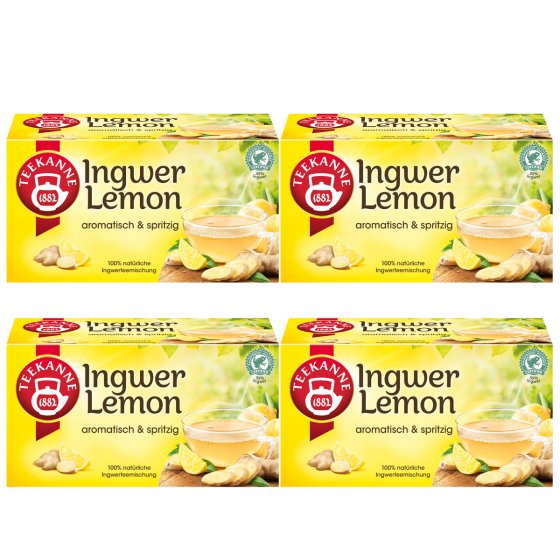 Teekanne Ingwer Lemon Ingwertee mit spritziger Zitrone 35g 4er Pack 