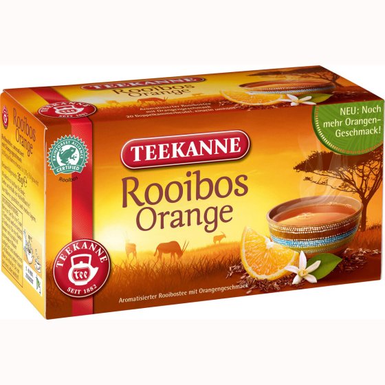 Teekanne Rooibos Orange fruchtig mild 20 Doppelkammerbeutel 35g 