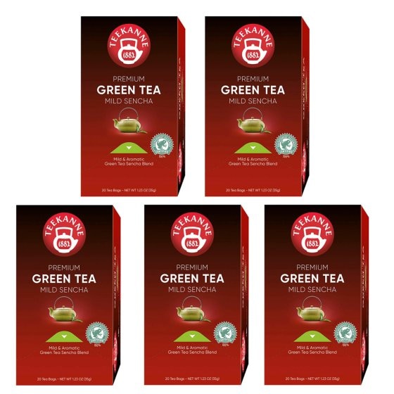 Teekanne Premium Grüner Tee feinherb und duftigfrisch 35g 5er Pack 