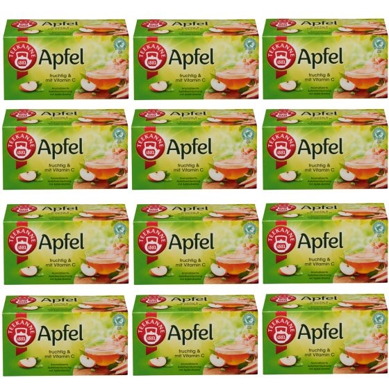 Teekanne Apfel Apfelteemischung fruchtig mit Vitamin C 60g 12er Pack 