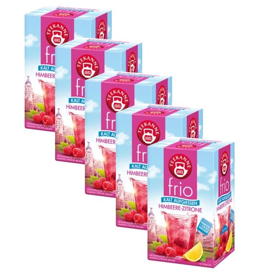 Teekanne frio Himbeere Zitrone Früchtetee kalt aufgiessen 5er Pack 
