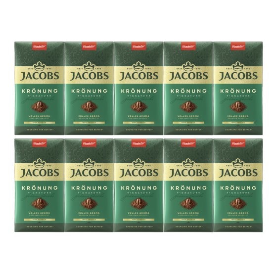 Jacobs Krönung Signature volles Aroma Filterkaffee 500g 10er Pack 