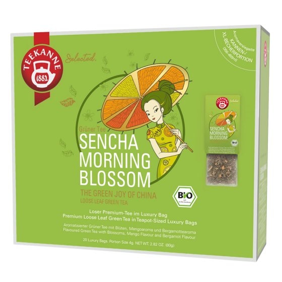Teekanne Bio Sencha Morning Blossom Luxury Bag 20 Beutel 