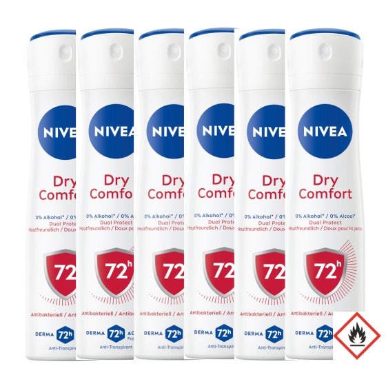 Nivea Dry Comfort Anti Transpirant Deo Spray 150ml 6er Packung 
