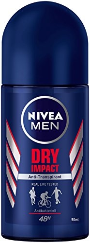 Nivea for Men Deo Dry Impact Roll On 48h Anti-Transpirant-Schutz 50ml 3er Pack 