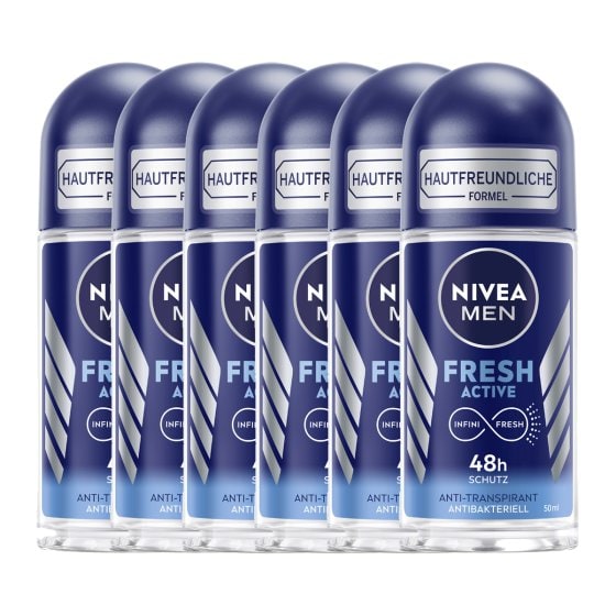 NIVEA Men Deo Roll On Aktive Protect Anti Transpirant 50ml 6er Pack 