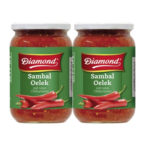 Sambal Oelek mit gemahlene Chilischoten sehr scharf 740g 2er Pack 