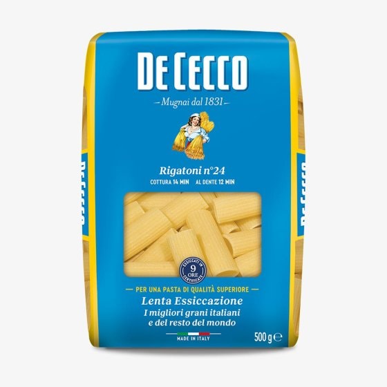 De Cecco Rigatoni Nummer 24 Teigwaren aus Hartweizengrieß 500g 