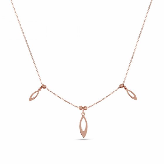 Anhänger mit Kette 925/- Sterling Silber rosévergoldet Pure Geometrie Silberkette 