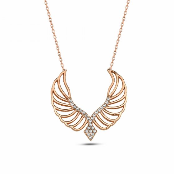 Anhänger mit Kette 925/- Sterling Silber rosévergoldet Modern Design Silberkette 