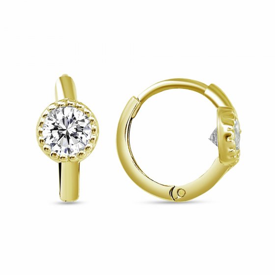 Ohrringe Silber 925 vergoldet mit Zirkonia weiß 