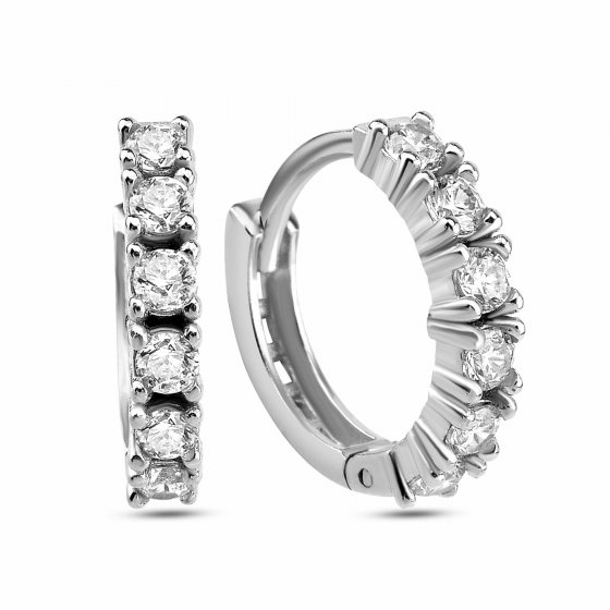 Creolen 925 Silber rhodiniert Zirkonia weiß 