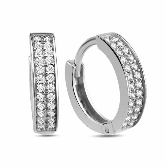 Creolen 925/- Sterling Silber Pave 