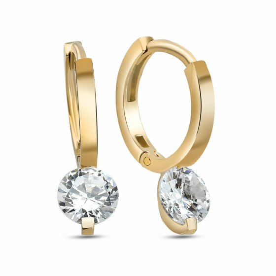 Creolen Creolen Solitär 925/- Sterling Silber 