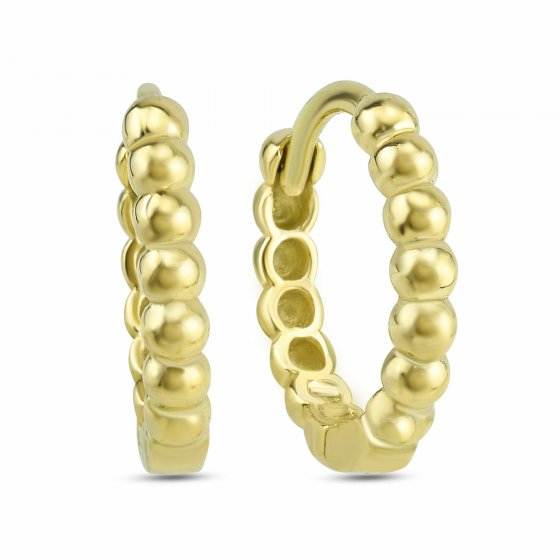 Creolen 925/- Sterling Silber vergoldet Kugel-Creolen 