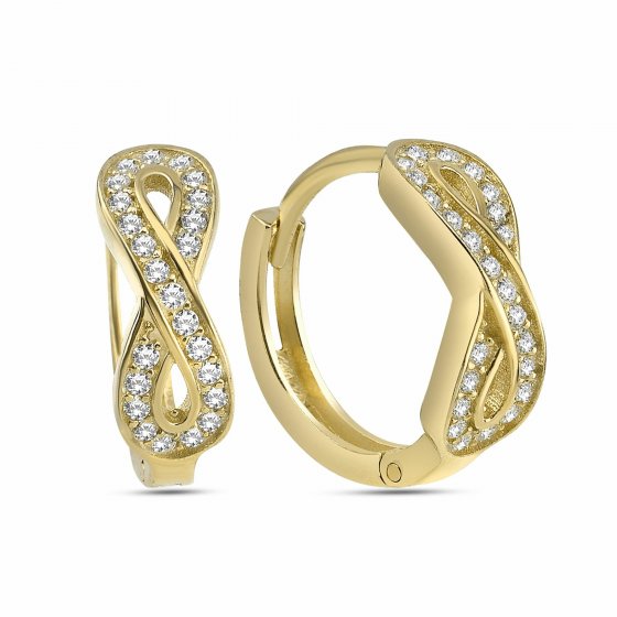 Creolen 925/- Sterling Silber vergoldet Unendlichkeitsohrring 