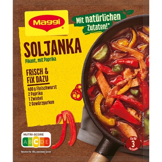 Maggi Fix für Soljanka pikant mit Paprika mit natürlichen Zutaten 33g 