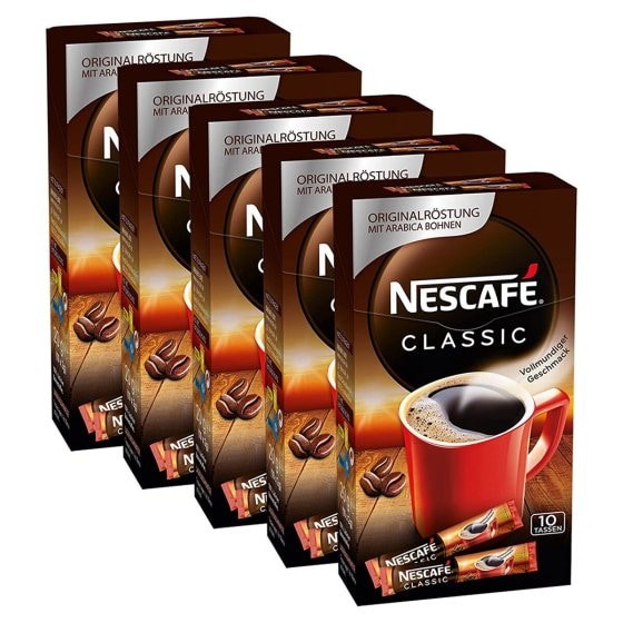 Nescafe Classic löslicher Instantkaffee Tassenpackungen 10x2g 5er Pack 