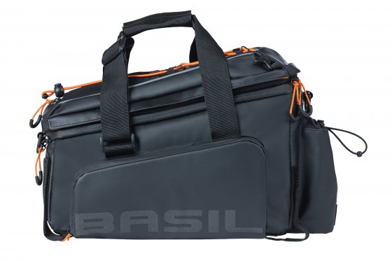 Gepäckträgertasche "Miles" XL Pro, schwarz/orange 