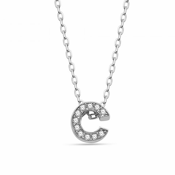 Anhänger mit Kette Buchstabe C 925/- Sterling Silber 