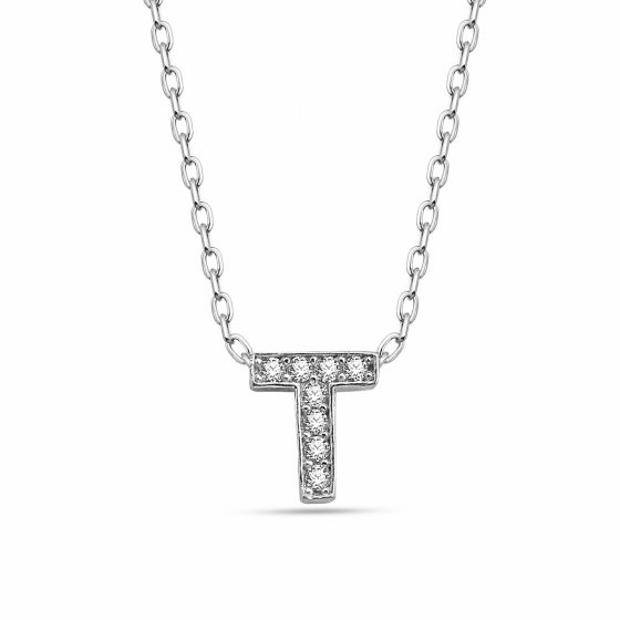 Anhänger mit Kette Buchstabe T 925/- Sterling Silber 