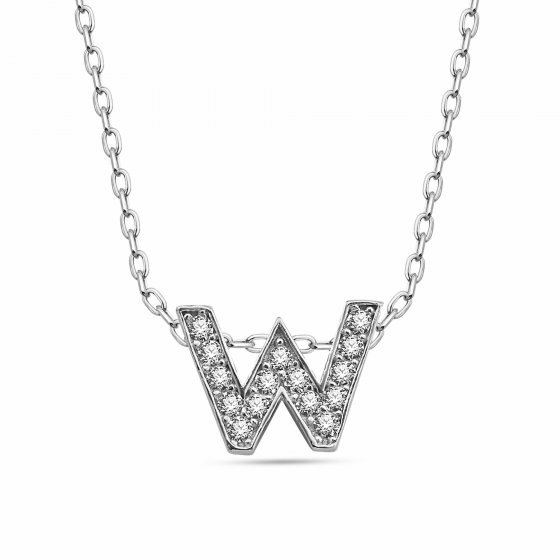 Anhänger mit Kette Buchstabe W 925/- Sterling Silber 